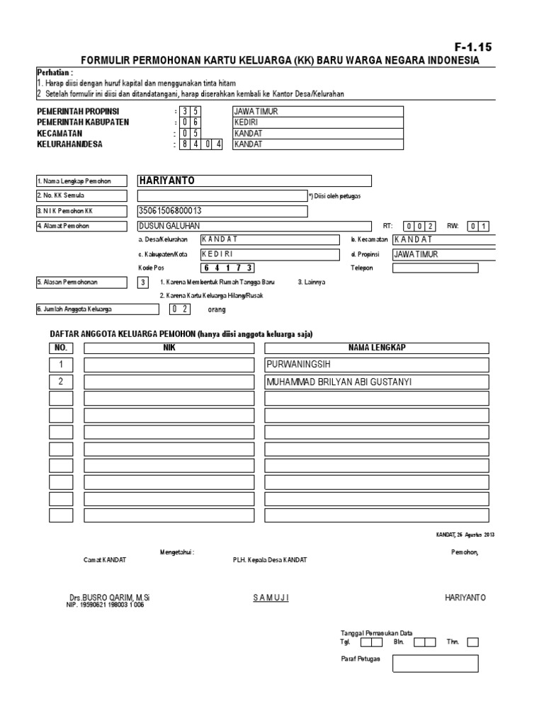 Contoh Formulir Ktp Dalam Bahasa Inggris
