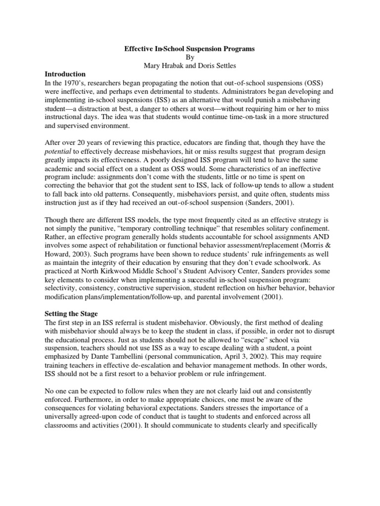 In School Suspension | PDF | Teachers | Behavior for Free Printable In School Suspension Worksheets