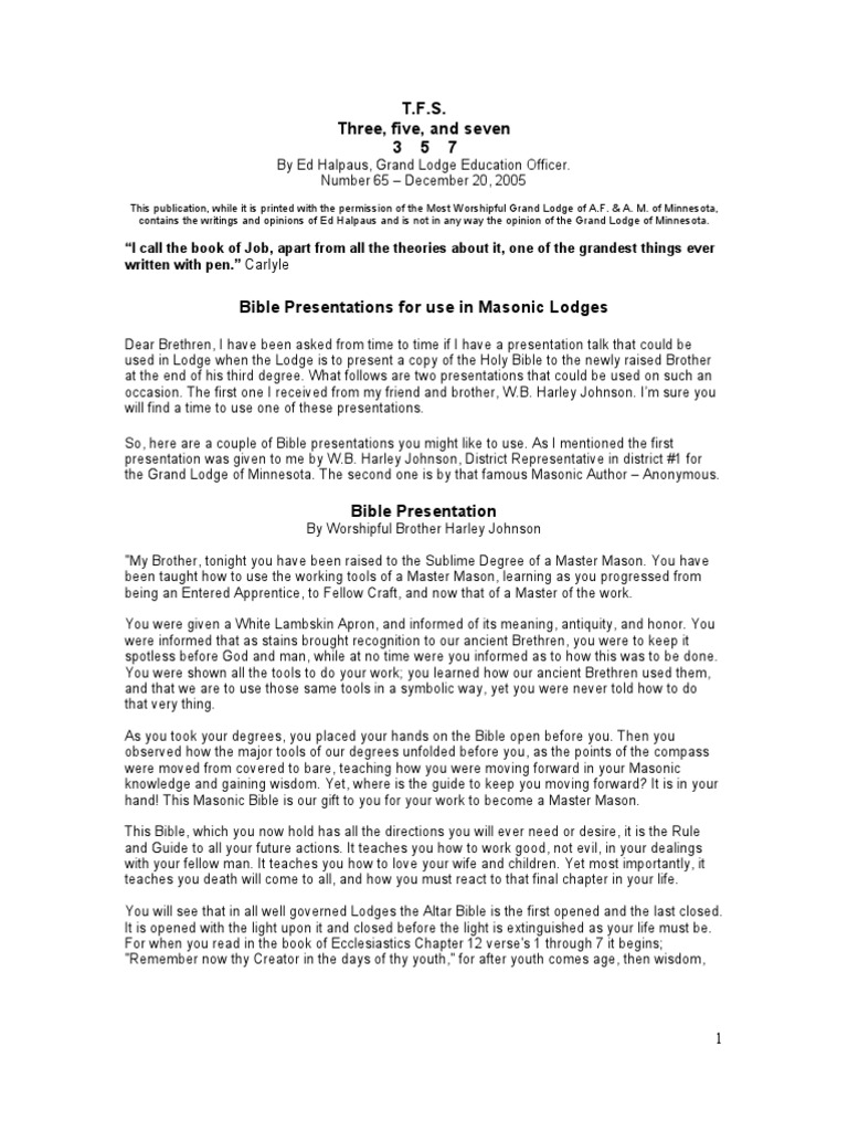 3 5 7 Freemasonry Masonic Lodge Free 30day Trial Scribd