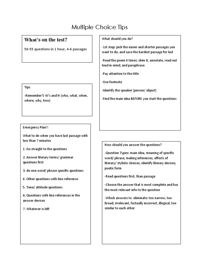 Essential Tips for Multiple Choice Tests | PDF