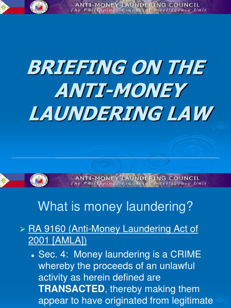 Amla-Ppt Presentation (DSWD) | PDF | Financial Action Task Force On Money  Laundering | Money Laundering