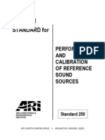 2001 Standard For: Performance AND Calibration of Reference Sound Sources