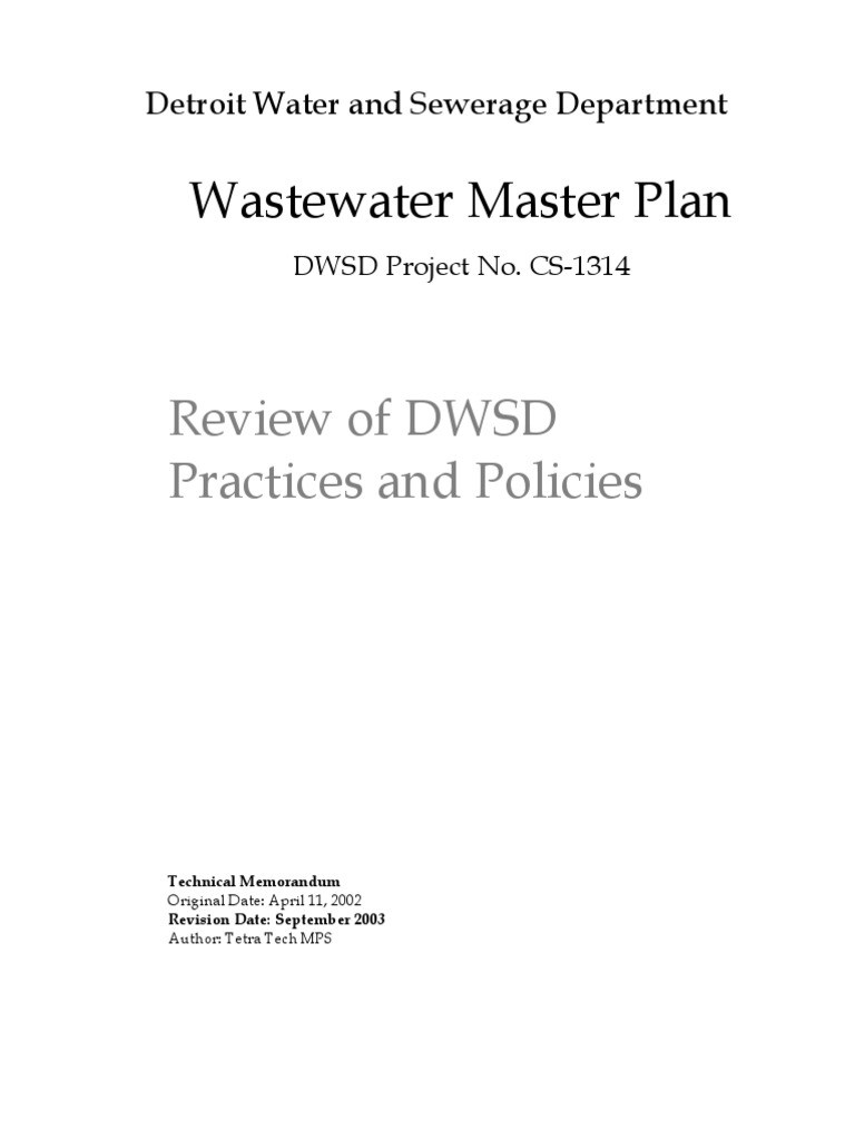 DWSD Wastewater Practices Review | PDF | Combined Sewer | Sewage Treatment
