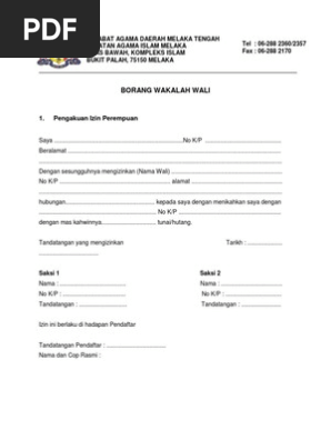 Borang Wakalah Wali Jaim Pdf