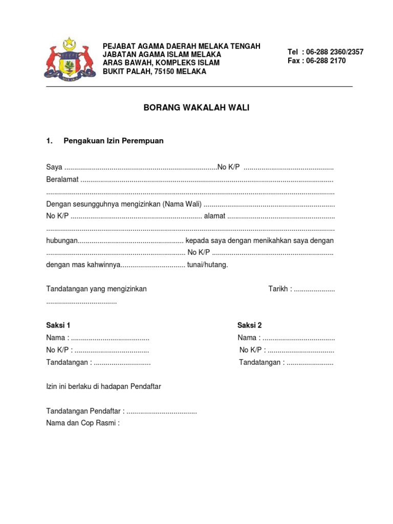 Apa Itu Surat Wakalah Wali