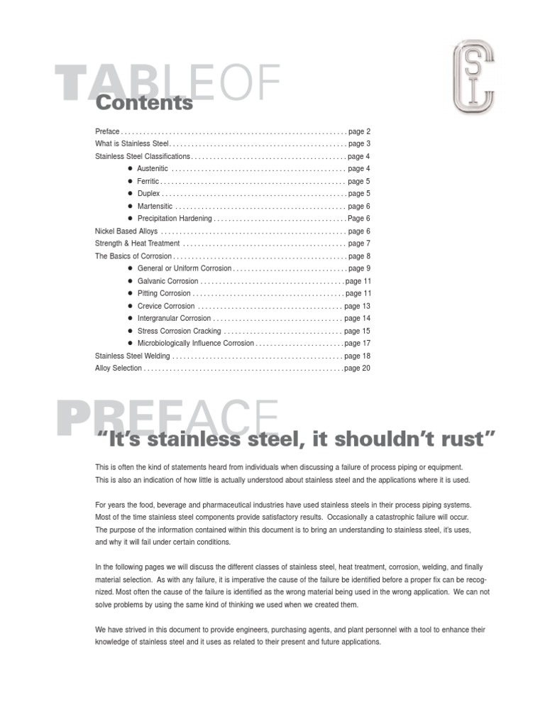 Corrosion in Stainless Steel ! - Know The Facts !! | PDF | Corrosion ...