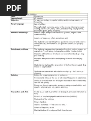 Sample Lesson Plan