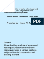 Elastic stability of plates with circular and 	rectangular holes subjected to axial 	compression and bending moment