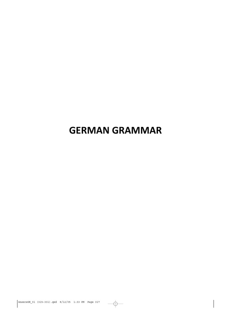 A2 Level German Grammar | PDF