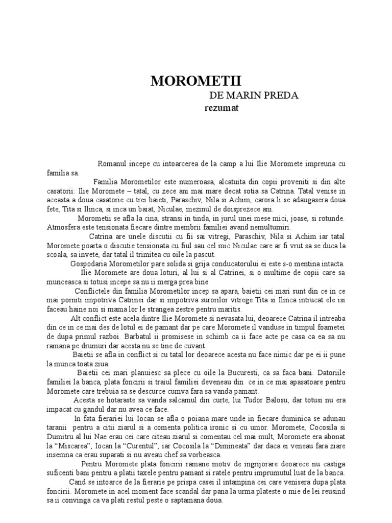 Morometii Rezumat