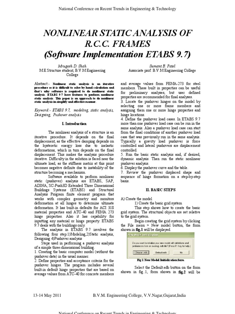 ETABS Pushover Analysis | PDF | Computers