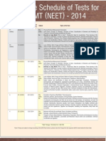 AIATS Schedule Medical 2014
