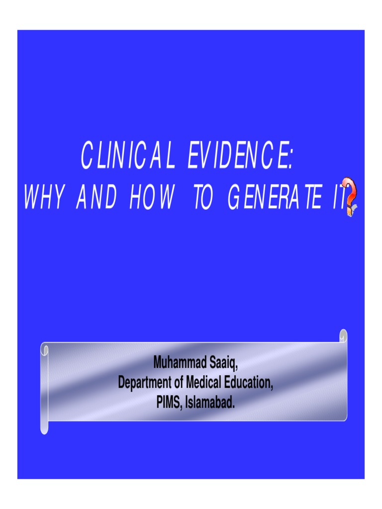 Generating Clinical Evidence for EBM | PDF