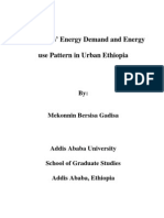 Households Energy Demand and Energy use pattern in urban Ethiopia