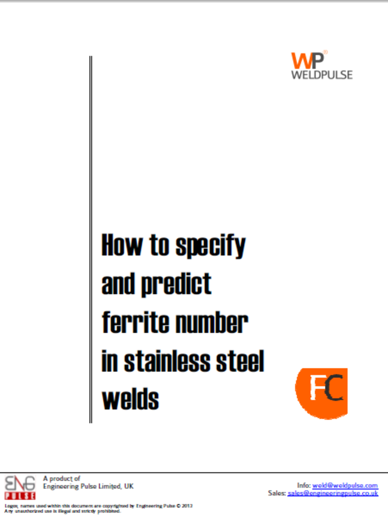 How to Specify and Predict Ferrite Number in Stainless Steel Welds