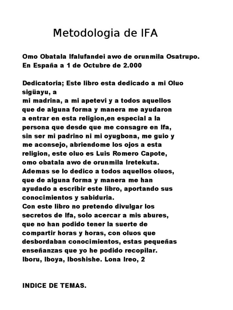 Metodologia de Ifa | PDF | Religión y creencia | Science