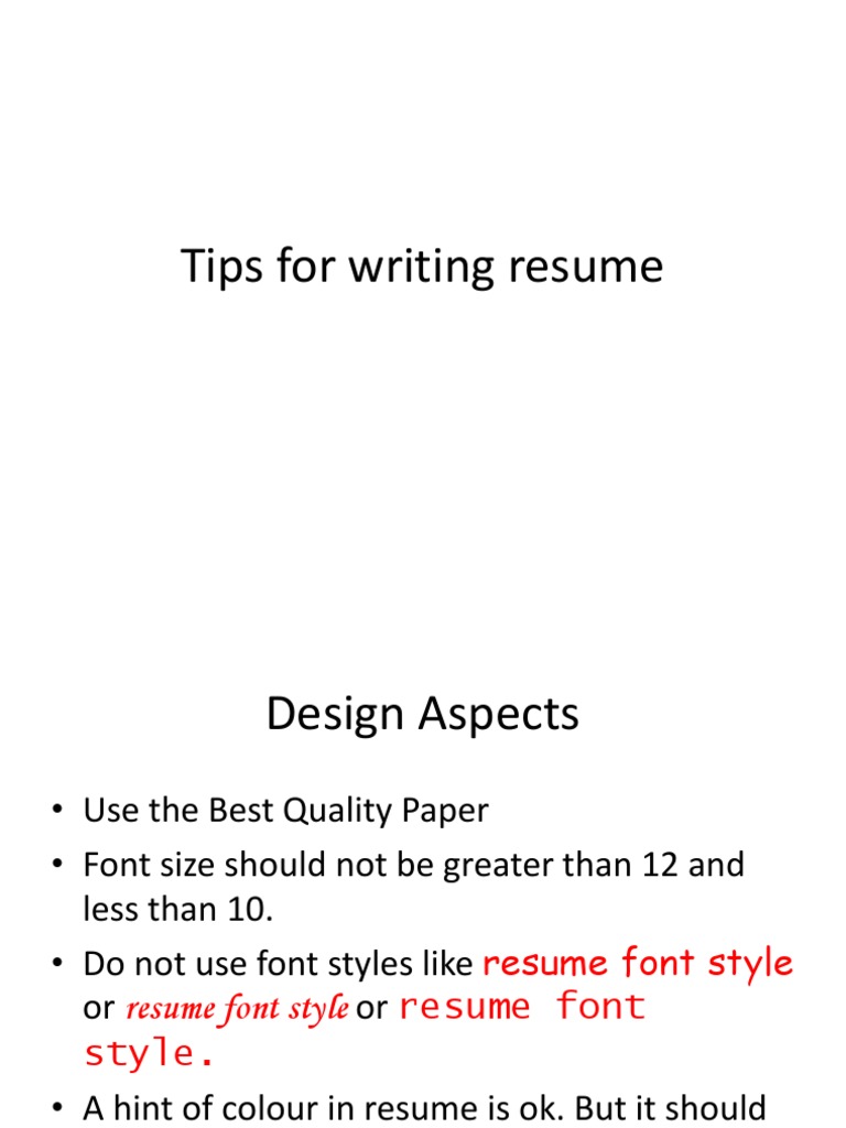 Essential Resume Writing Tips | PDF
