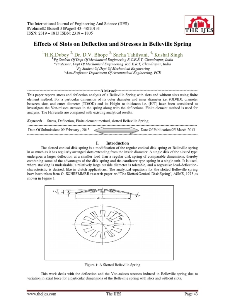 Analysis of the Effects of Slots on Deflection and Stresses in a ...