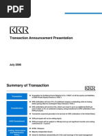 Download KKR Transaction Announcement Presentation July 2008 by AsiaBuyouts SN16520436 doc pdf