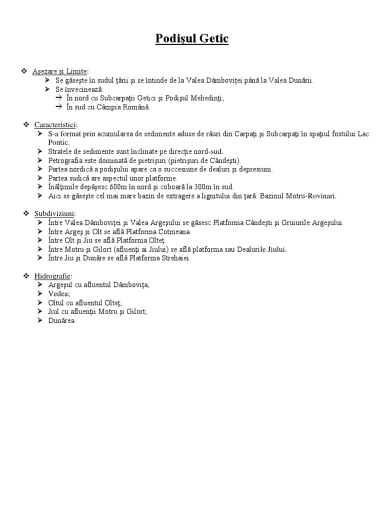 Podisul Getic | PDF