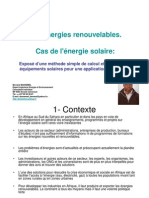 Expose Abrege- Methode Simple de Conception Dune Installation Solaire a Usage Domestique - 10. 06. 2011