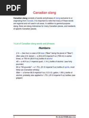 Canadian Slang British Columbia Ontario