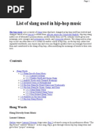 Download List of Slang Used in Hip-hop Music by Mr doody SN16522469 doc pdf