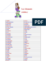 Vocabulaire Les Vetements Clothes PDF