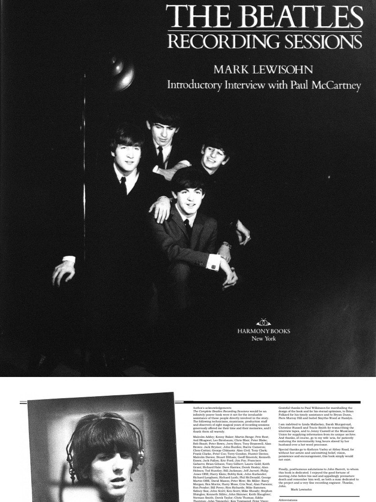 Recording Sessions. The Beatles (Mark Lewisohn) (2006) | PDF