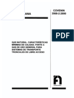 COVENIN 3568-2-00 Gas Natural. Caracteristicas Mínimas de Calidad.