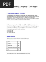 2.1 C Programming Language - Data Types