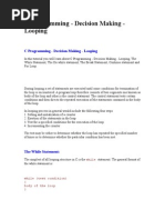 C Programming - Decision Making - Looping