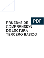 PRUEBAS DE COMPRENSIÓN DE LECTURA 3°