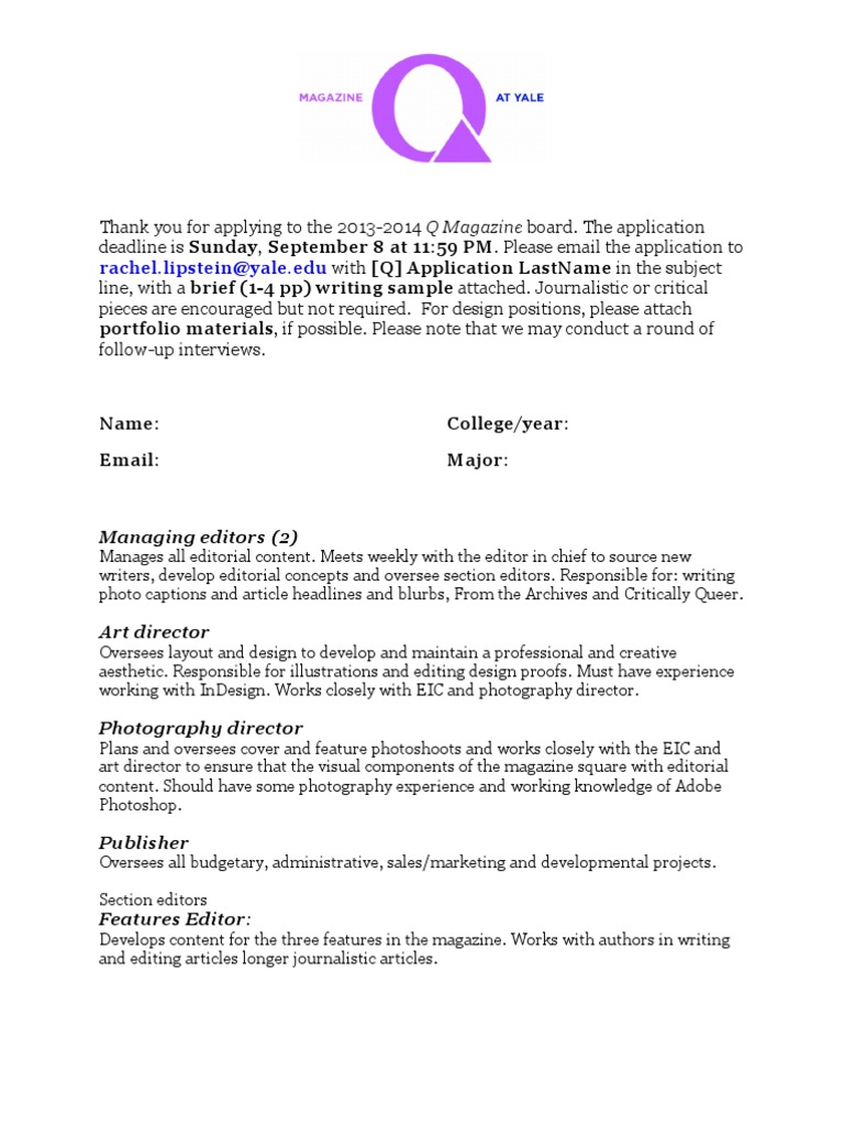 Q Magazine Board Application Guide | PDF | Editing | Magazines