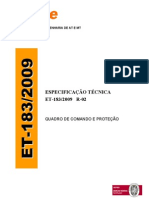 Especificação Técnica ET-183/2009 R-02: Quadro de Comando E Proteção