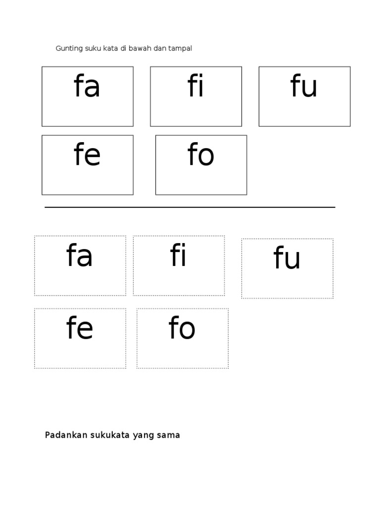 Suku Kata Fa, Fi, Fu, Fe, Fo | PDF