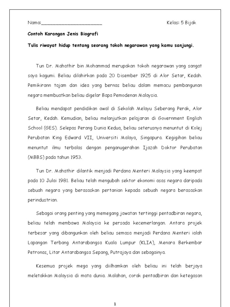 Contoh Karangan Biografi  PDF