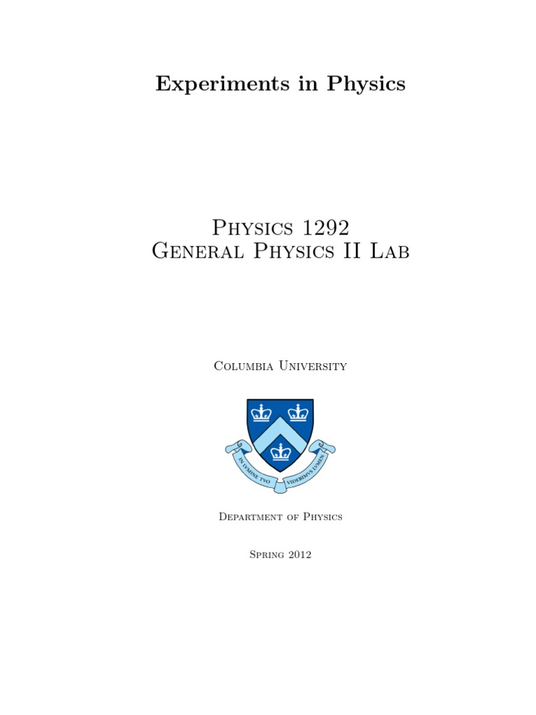 Physics 2 Lab Manual | PDF | Electrocardiography | Voltage