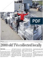 2000 old TVs collected locally (Timaru Herald; 2013.08.27)