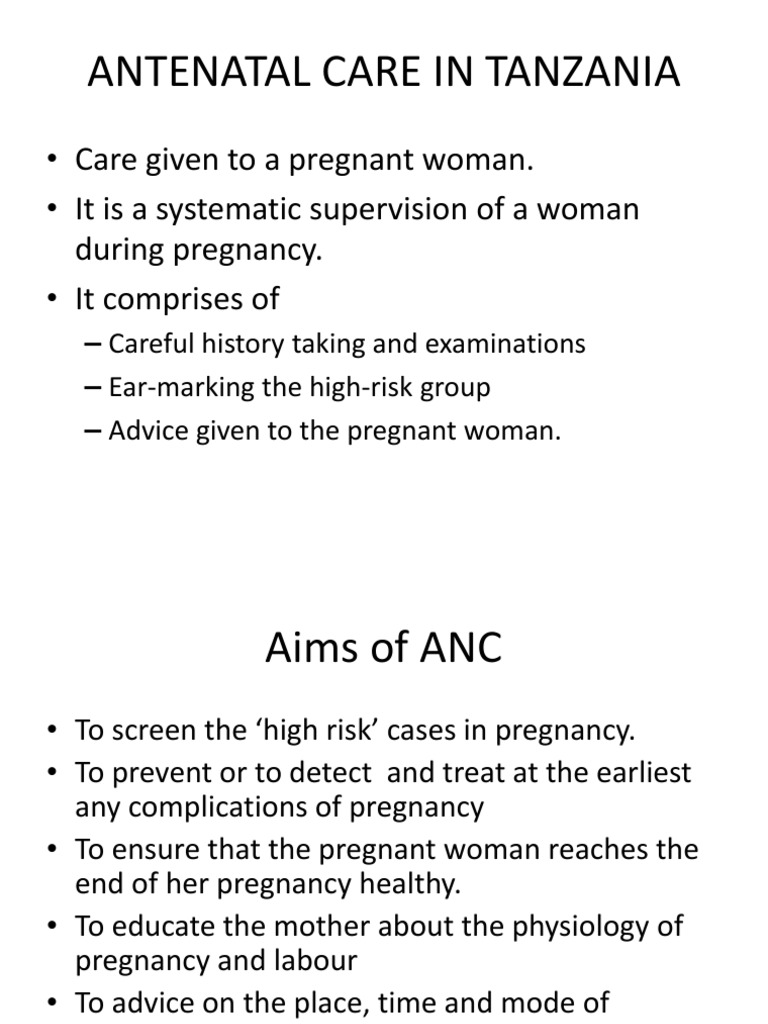 Antenatal Care in Tanzania | PDF | Pregnancy | Childbirth