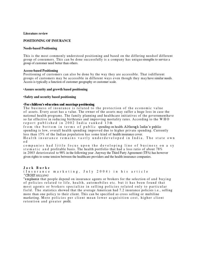 Insurance literature review picture