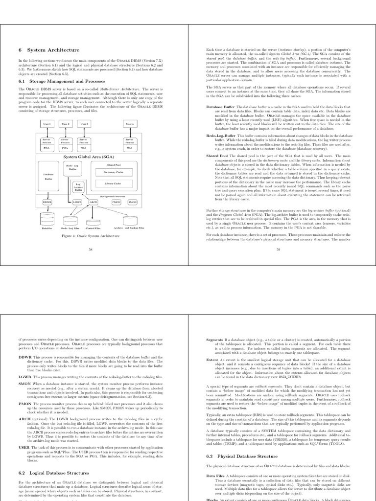 Oracle System Architecture | PDF