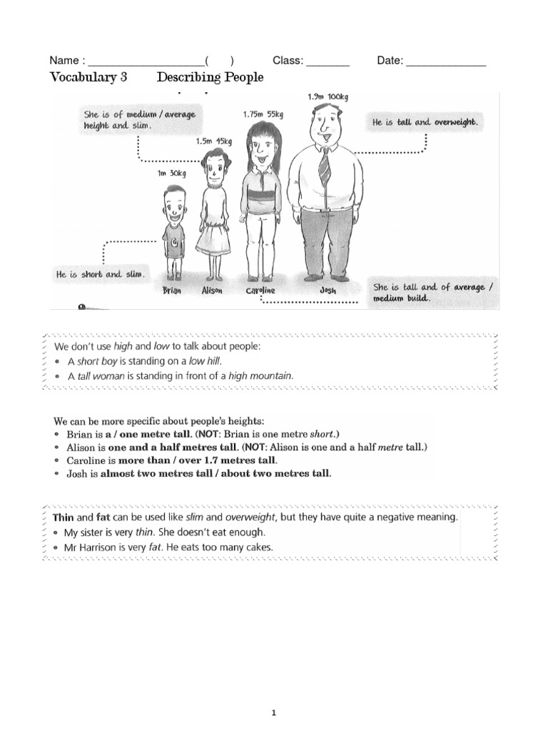 Describing People | PDF