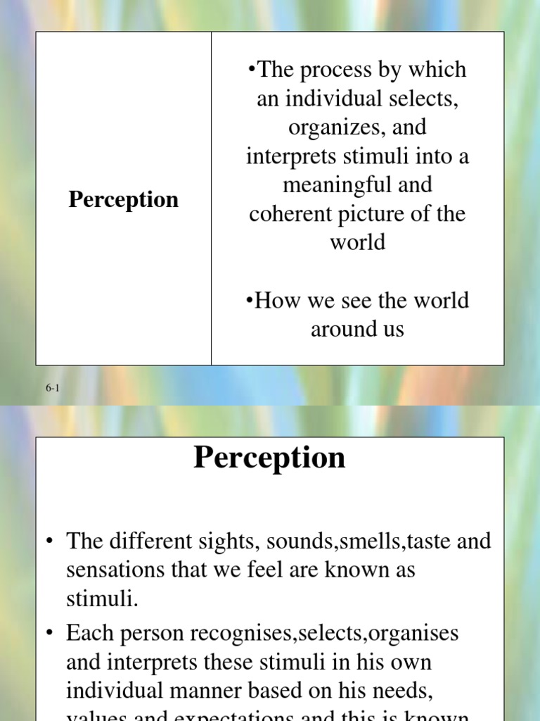 Understanding Perception and Its Aspects | PDF