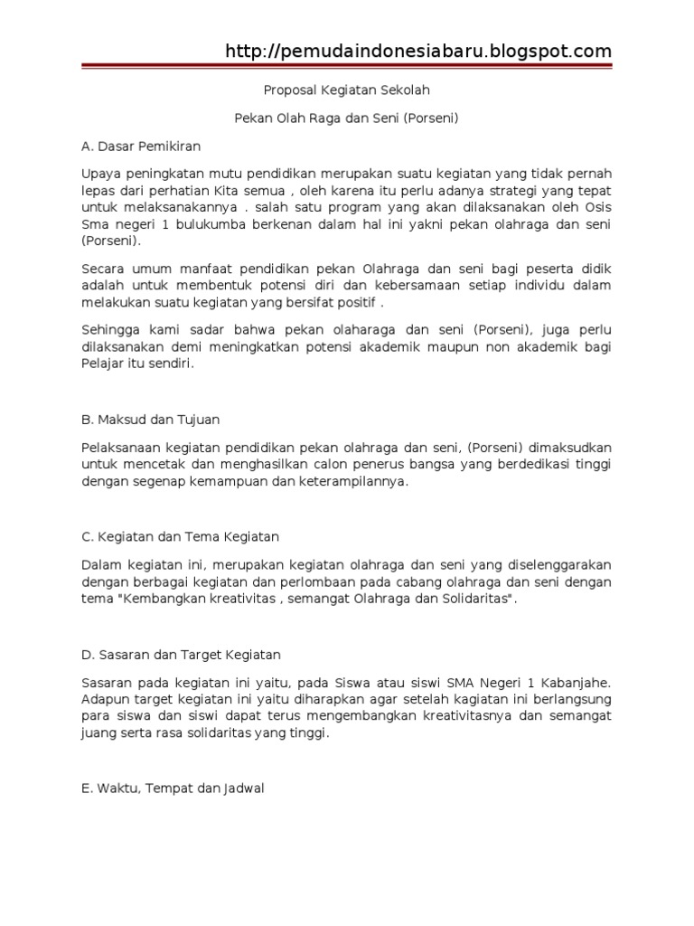 Proposal Kegiatan Sekolah