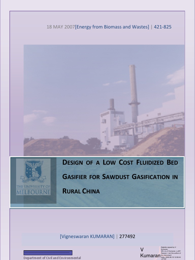 Fluidized Bed Gasifier Design Report Public Gasification Biomass Fluidized Bed Gasifier Design Report Public Gasification Biomass