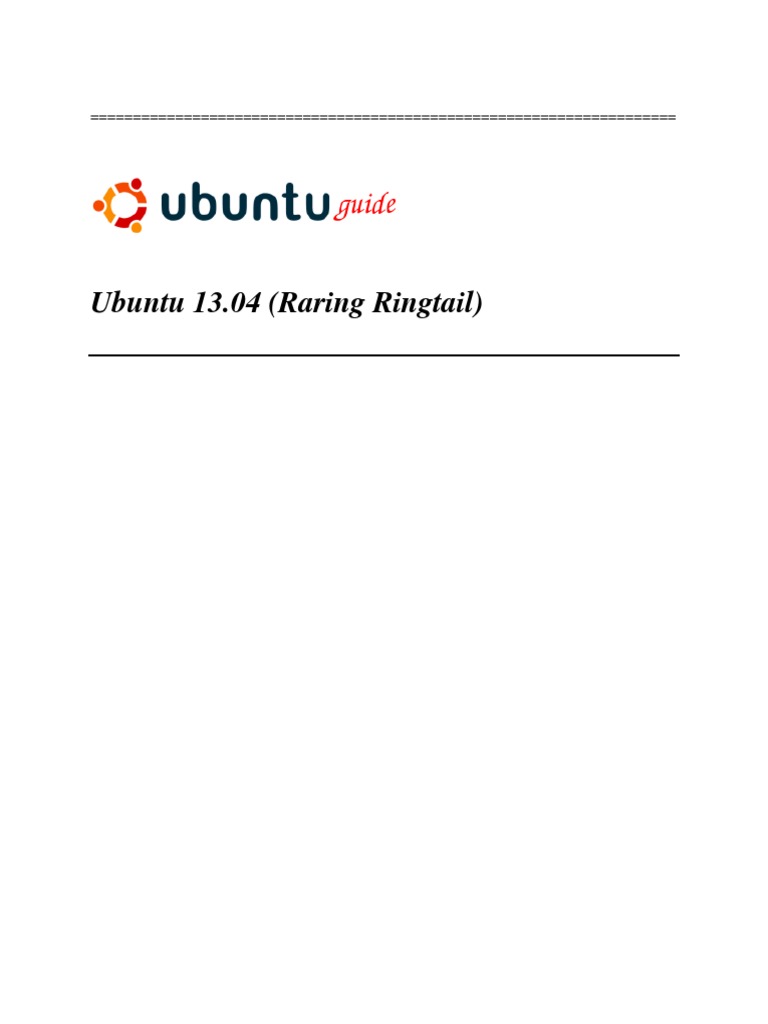 Ubuntu 13.04 | PDF | Ubuntu (Operating System) | Software