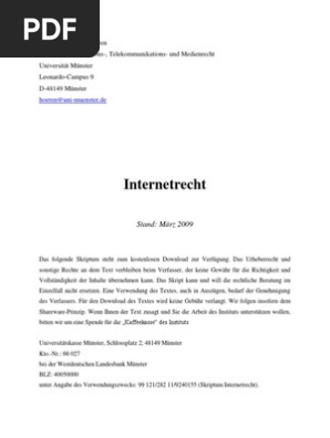 Internet Recht Skript Maerz2009 Pdf