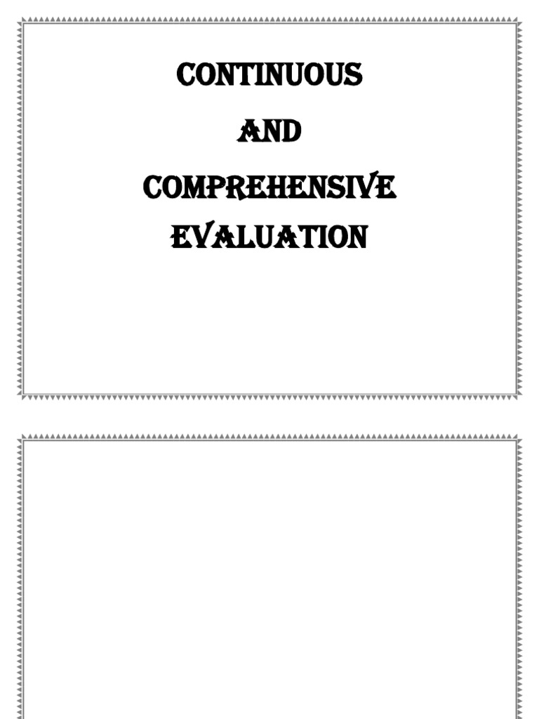 Continuous Comprehensive Evaluation Guide | PDF