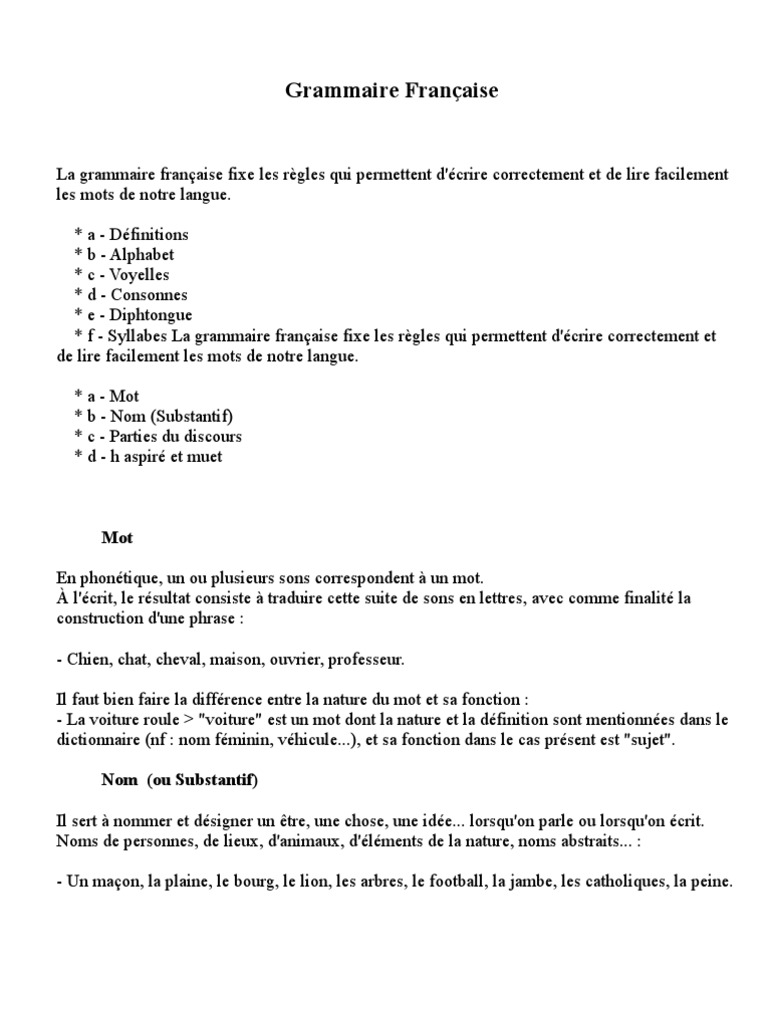 Grammaire Francaise, PDF, Syllabe